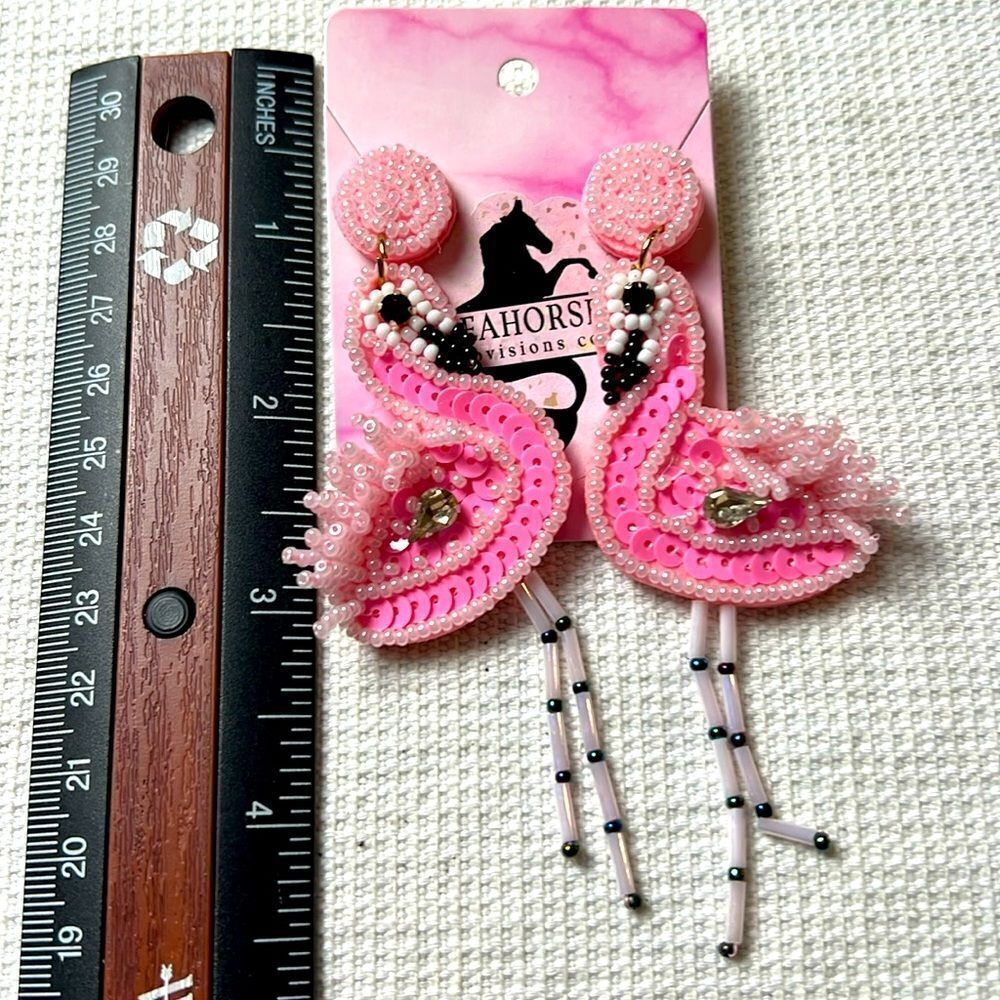 Flamingo See Bead Earrings
